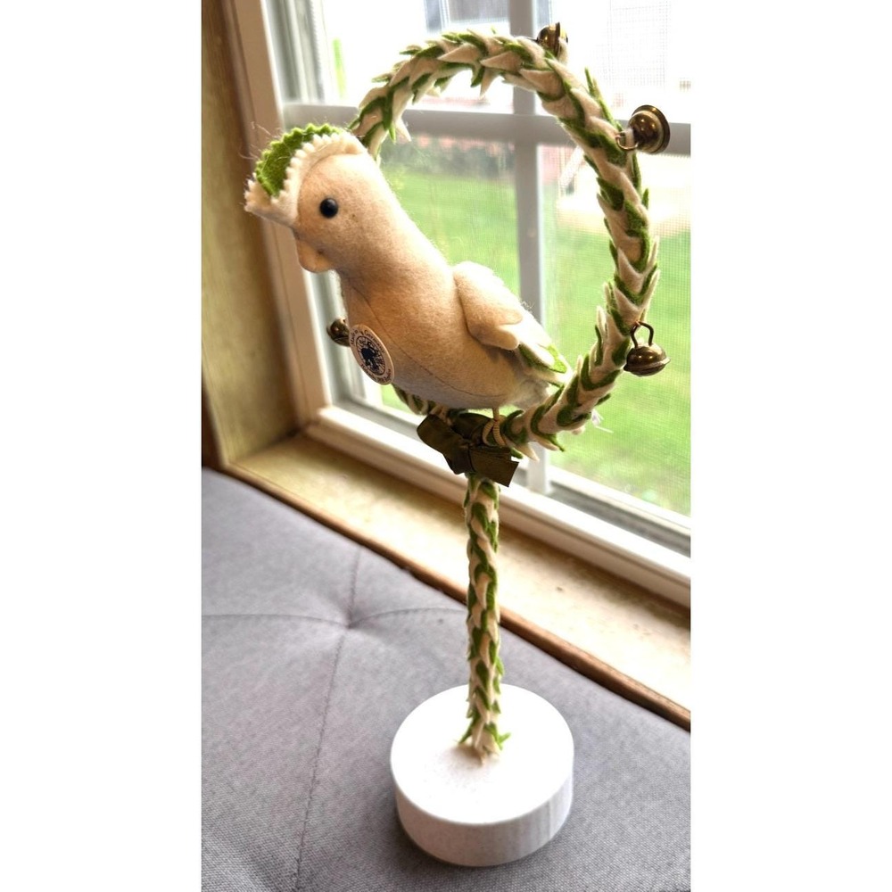Vtg Steiff Limited Edition Cockatoo Rattle Replica 1898 Parrot w/Base Germany